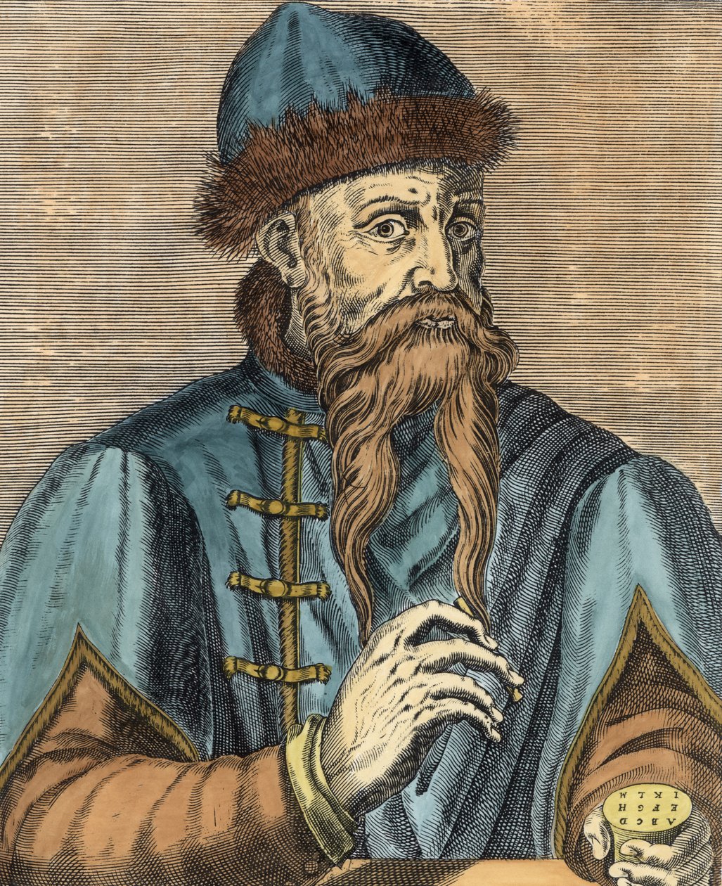 Retrato de Johannes Gutenberg (c.1400-68) de Albrecht Mentz