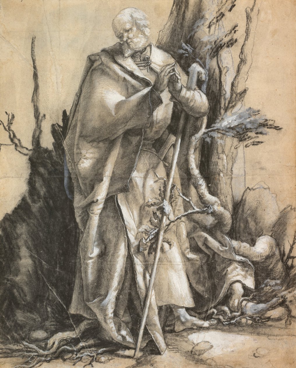 Santo barbudo en un bosque, c. 1516 de Albrecht Dürer