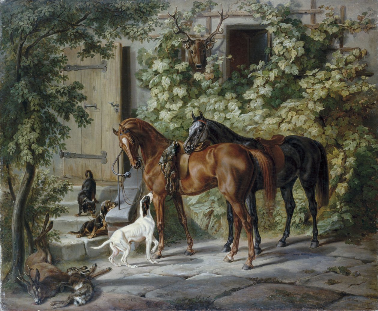 Caballos en el Porche de Albrecht Adam