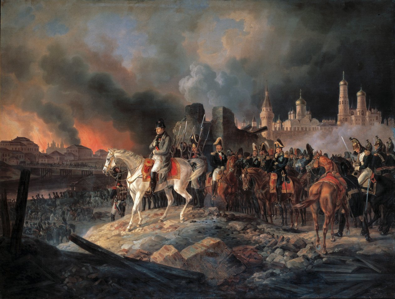 Napoleón Bonaparte en Moscú, 1840 de Albrecht Adam