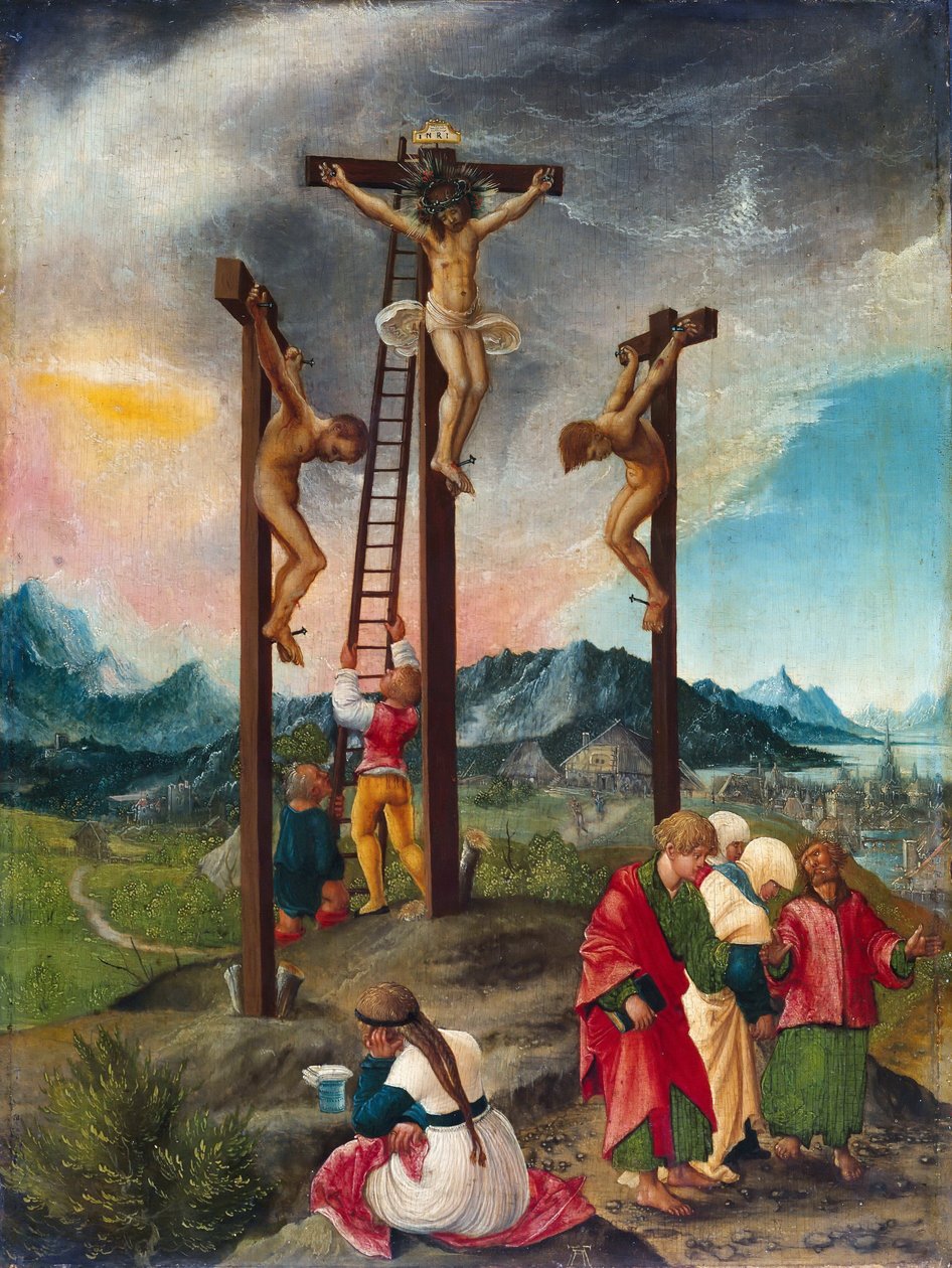 Cristo en la cruz entre los ladrones de Albrecht Altdorfer