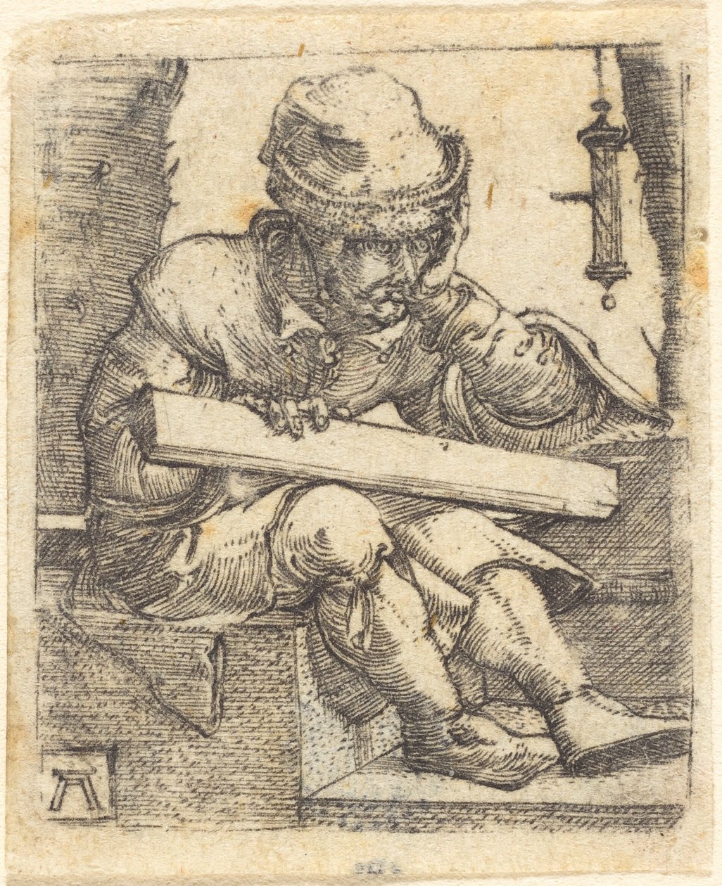 El carpintero pensativo de Albrecht Altdorfer
