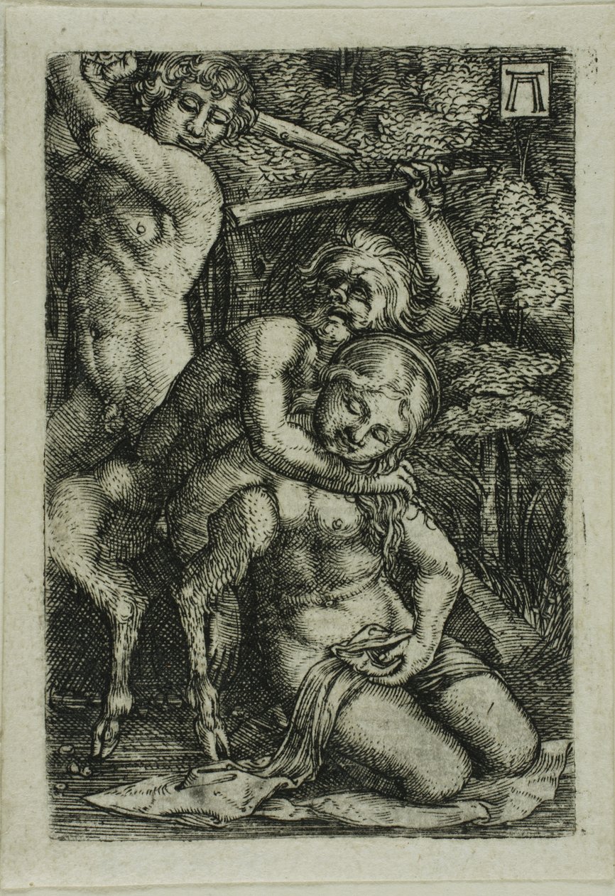 Dos sátiros luchando por una ninfa de Albrecht Altdorfer