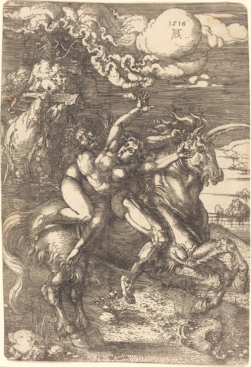 Abducción en un Unicornio de Albrecht Dürer