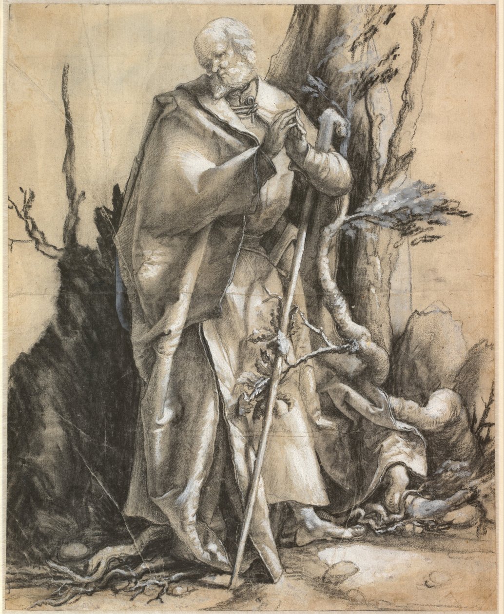 Santo barbudo en un bosque de Albrecht Dürer