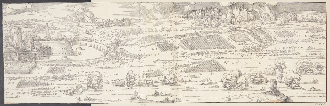 El asedio de un castillo de Albrecht Dürer