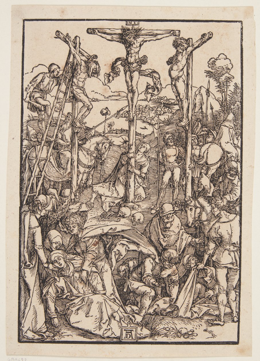 Calvario (modesta xilografía) de Albrecht Dürer