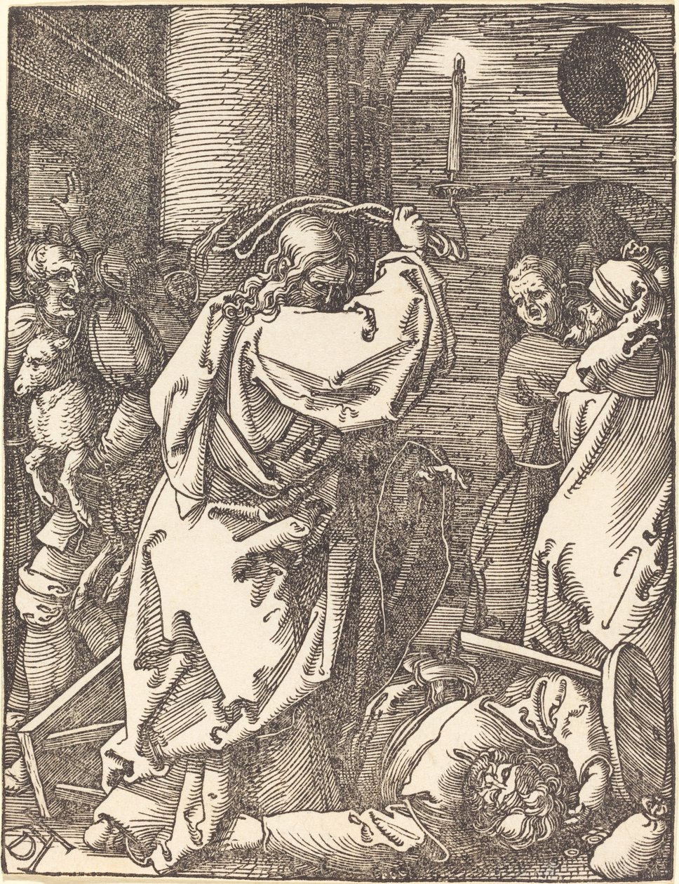 Cristo expulsando a los mercaderes del templo de Albrecht Dürer