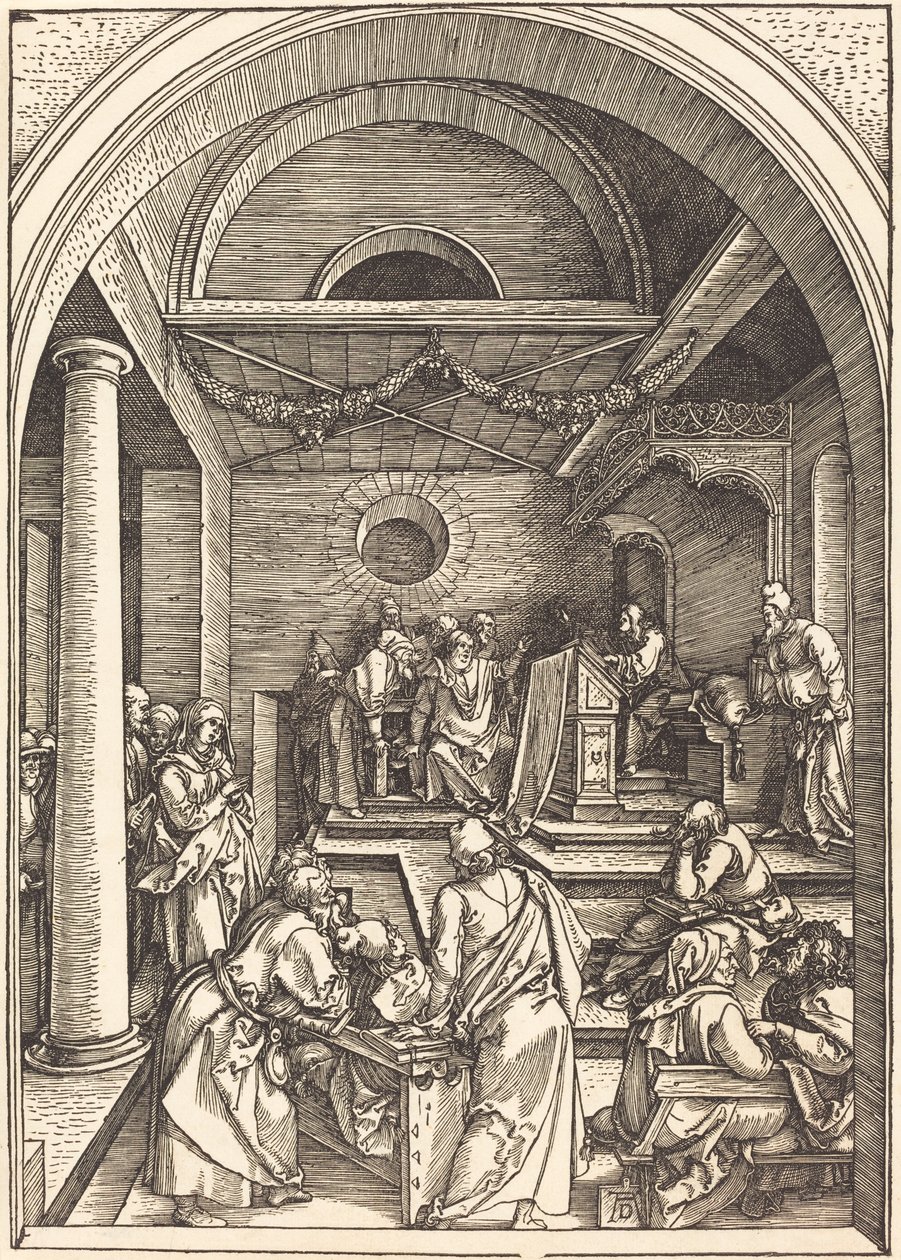 Cristo entre los doctores de Albrecht Dürer