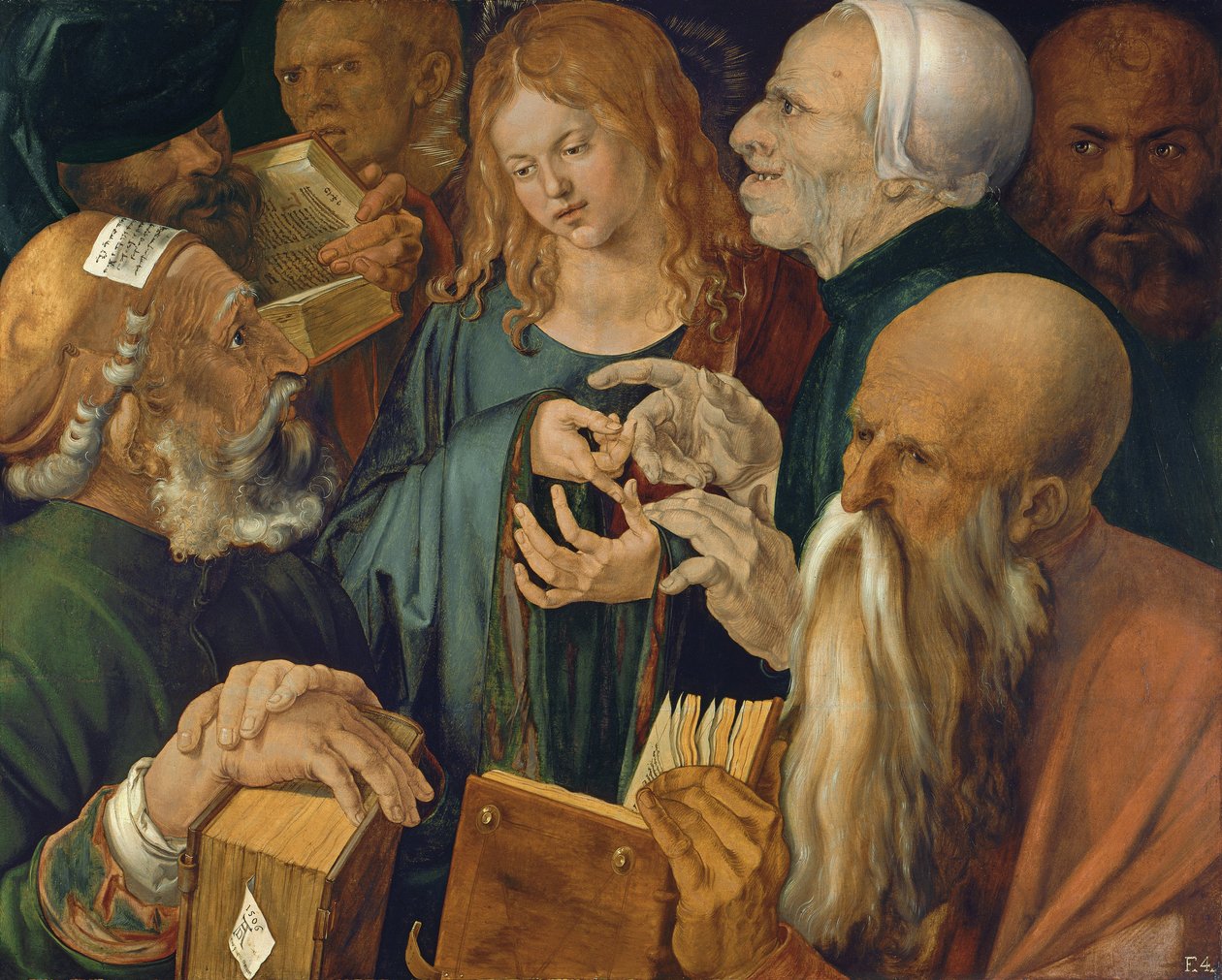 Cristo entre los doctores de Albrecht Dürer