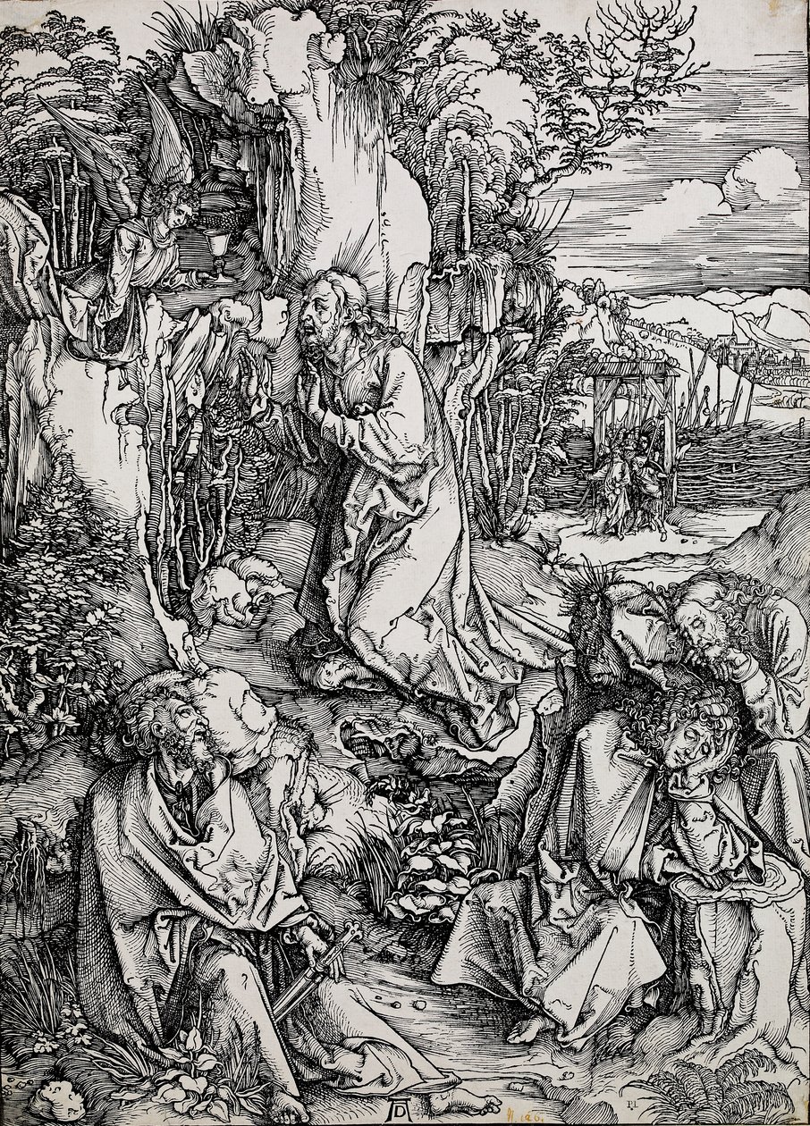 Cristo en el monte de los olivos, 1496-1511 de Albrecht Dürer