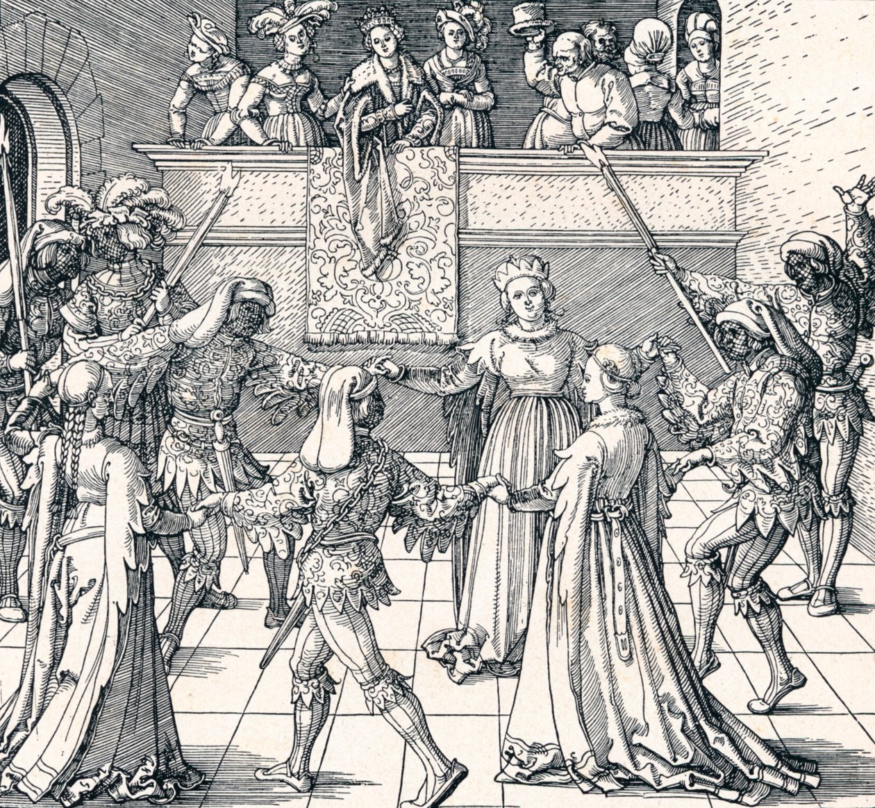 Danza a la luz de las antorchas, Augsburgo, 1516 1906 de Albrecht Dürer