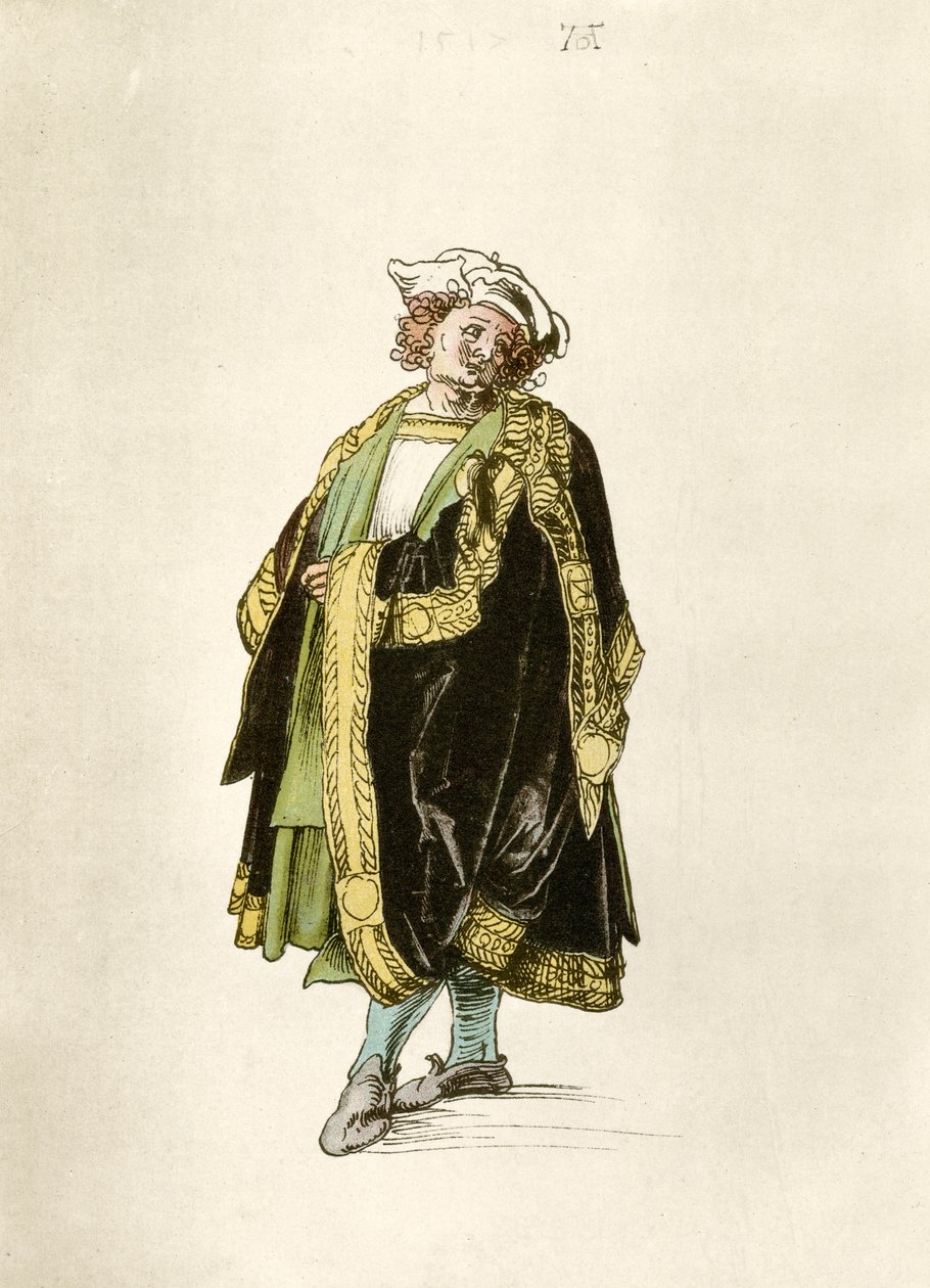 Diseño de un vestido de corte imperial de Albrecht Dürer