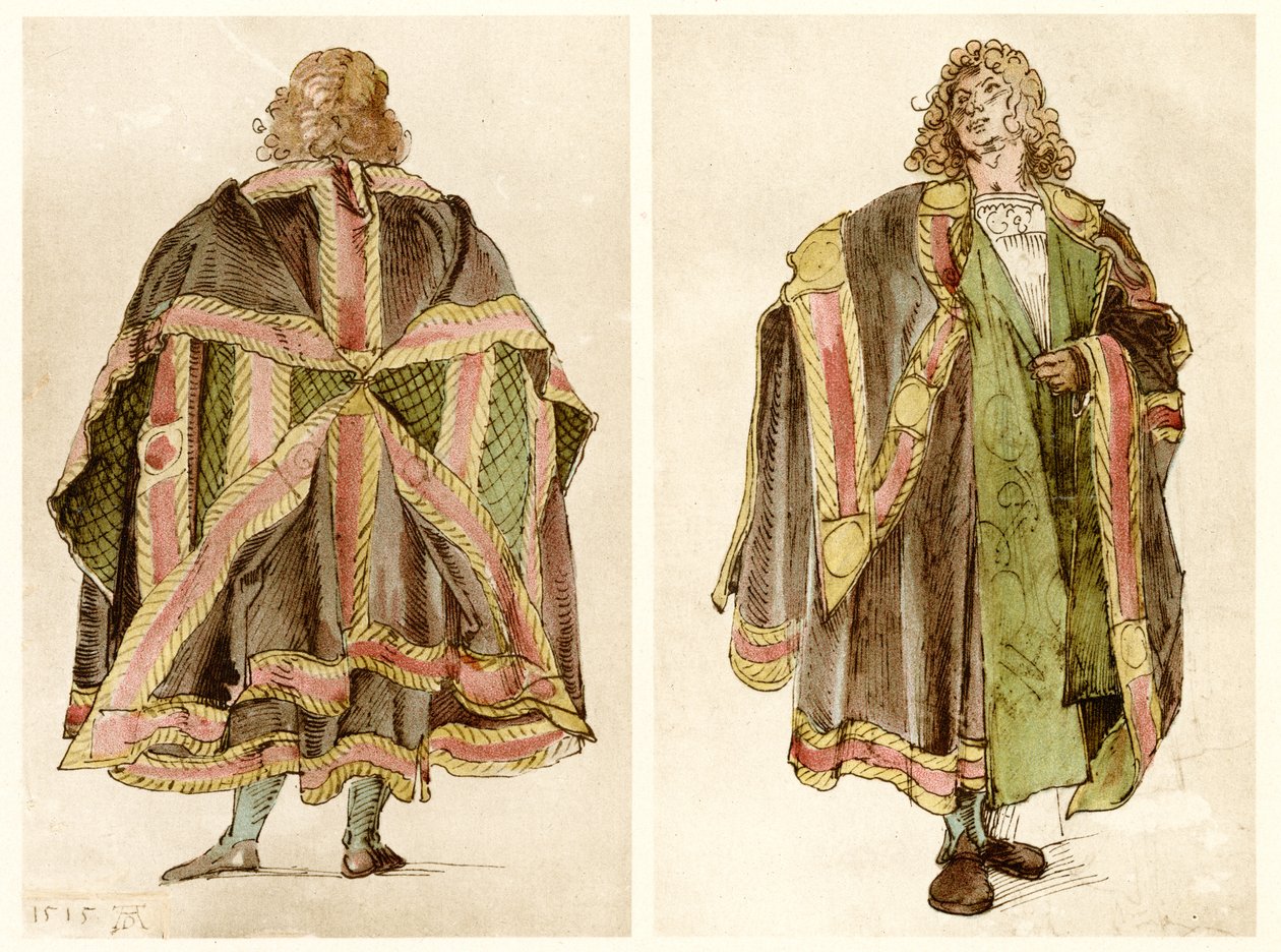 Diseños de trajes de corte imperial de Albrecht Dürer