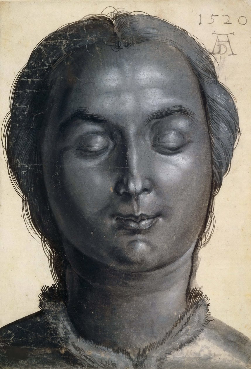 Cabeza de una mujer, 1520 de Albrecht Dürer
