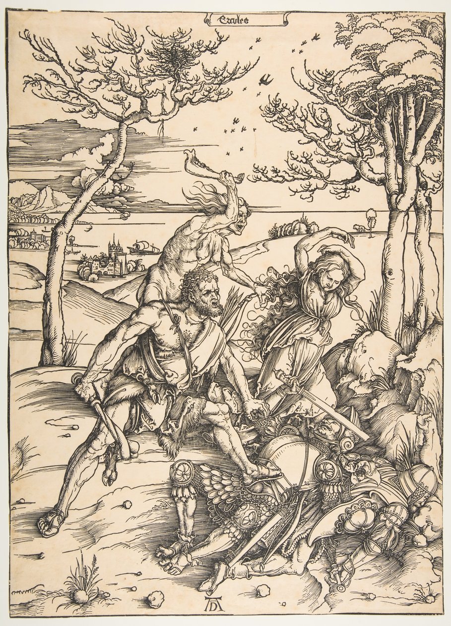 Hércules conquistando a los gemelos Moliónides, s.f. de Albrecht Dürer