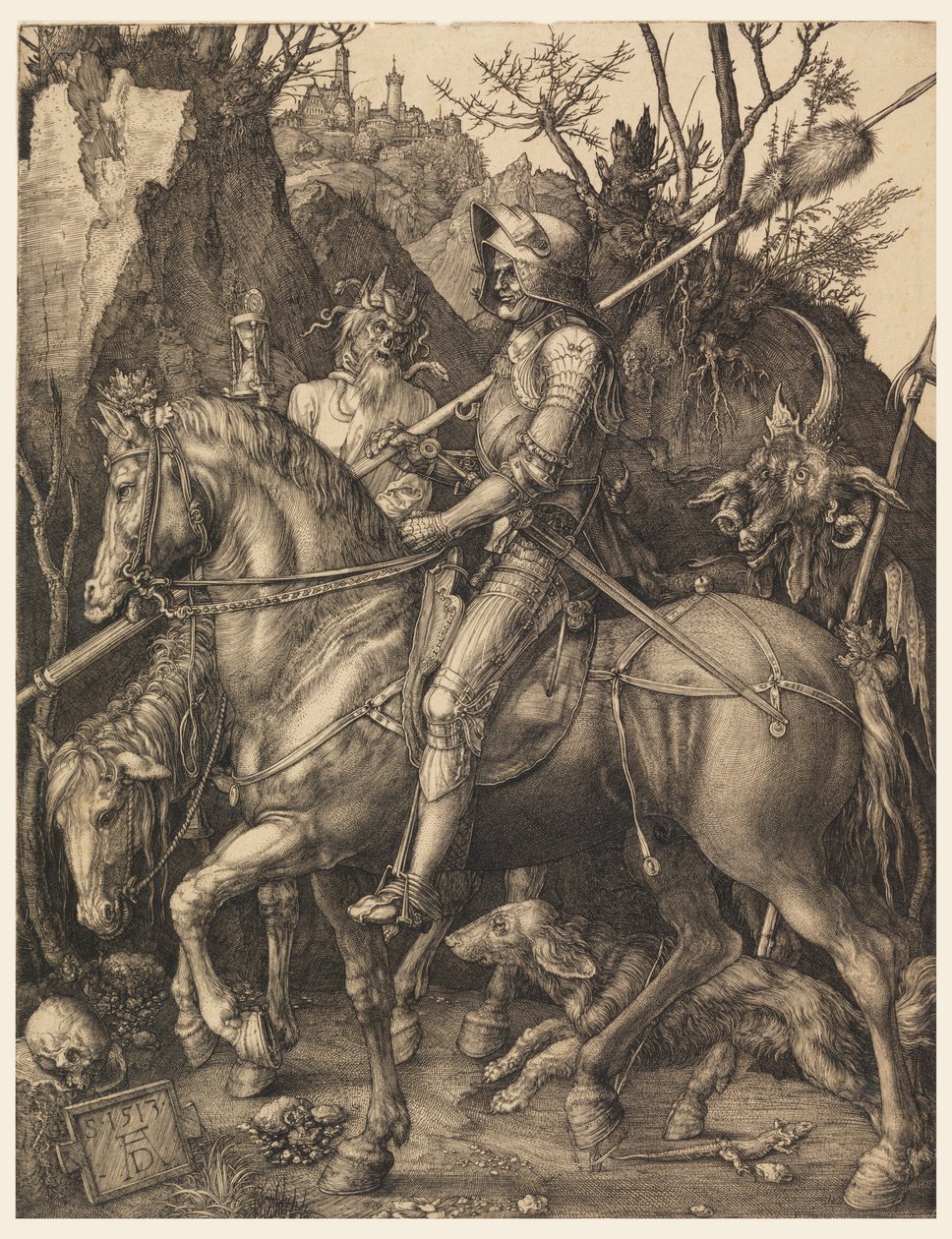 Caballero, muerte y diablo de Albrecht Dürer