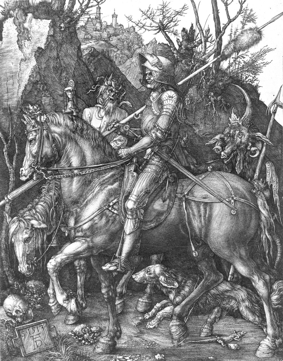 Caballero, Muerte y el Diablo, 1513 de Albrecht Dürer