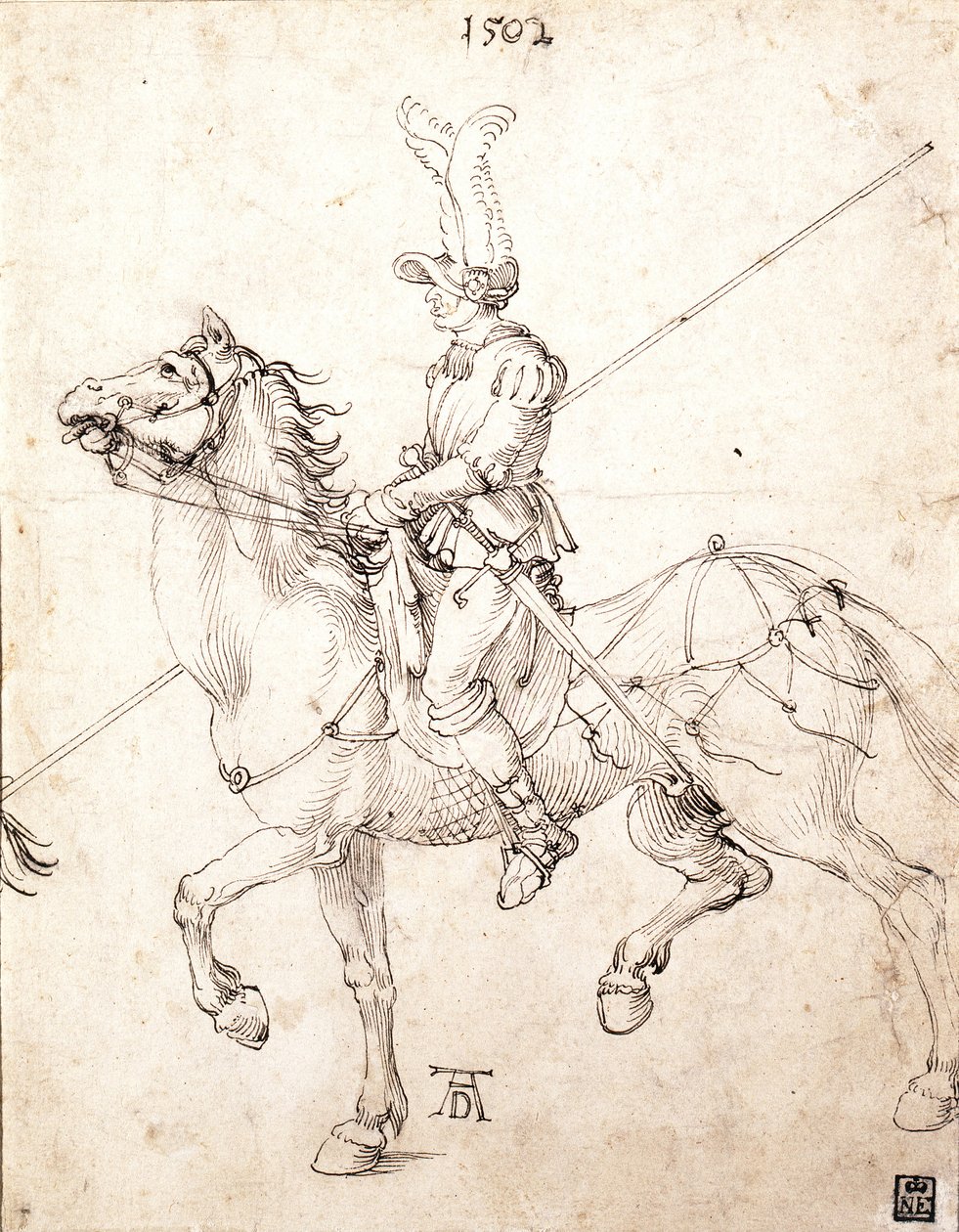 Lancero a caballo, 1502 de Albrecht Dürer