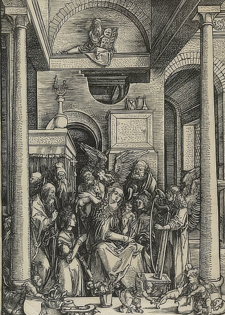 Vida de María: Adoración de María. 1502 de Albrecht Dürer