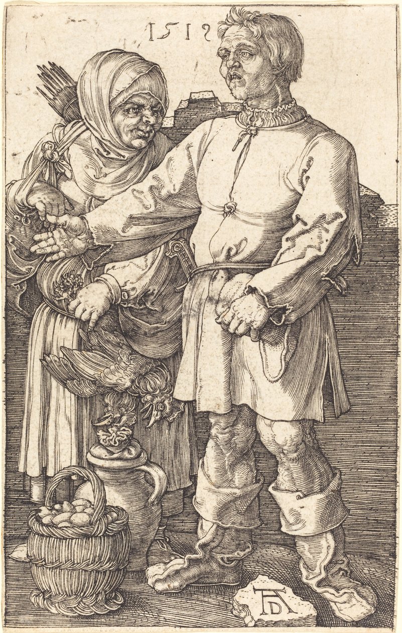 Pareja campesina en el mercado de Albrecht Dürer