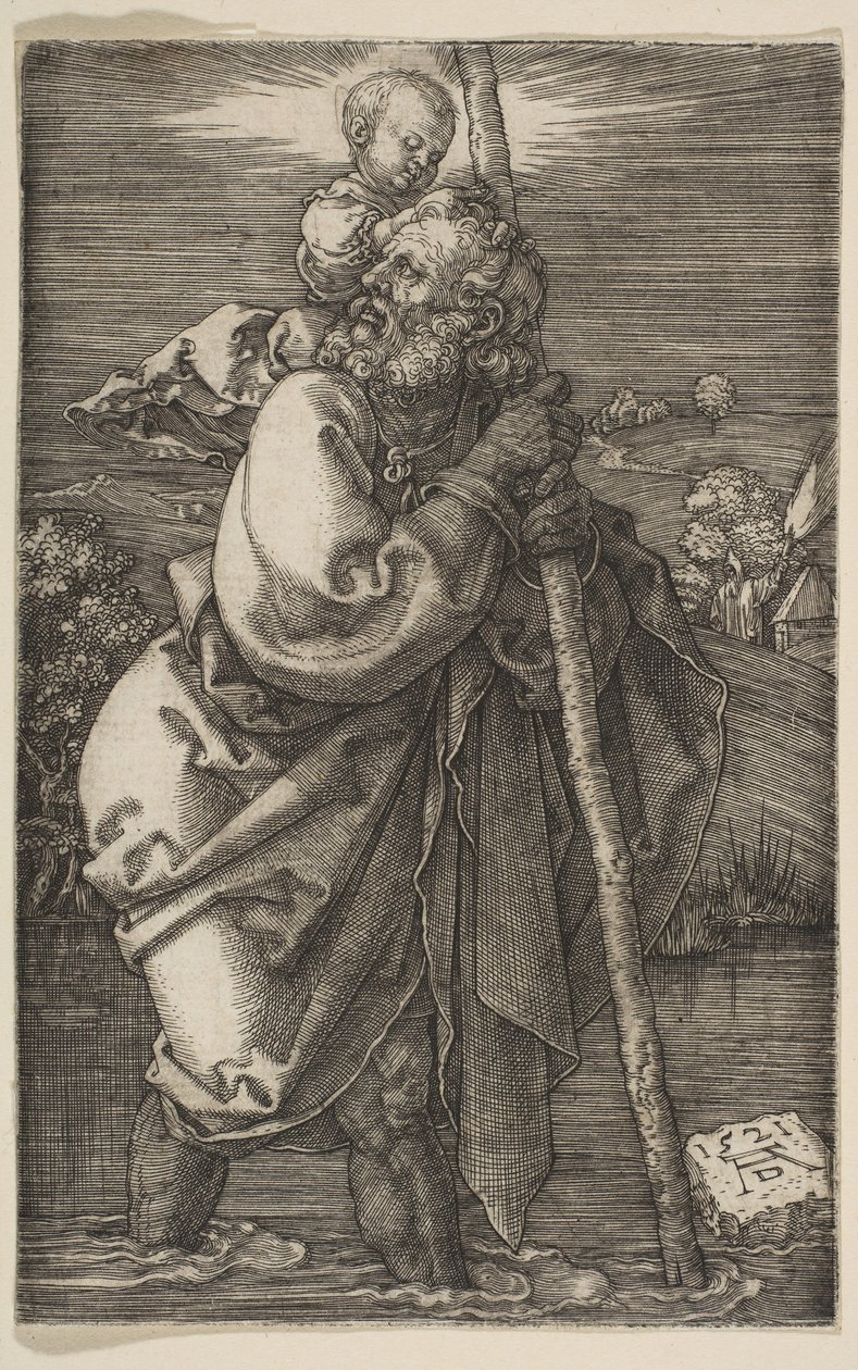 San Cristóbal mirando a la izquierda, 1521 de Albrecht Dürer