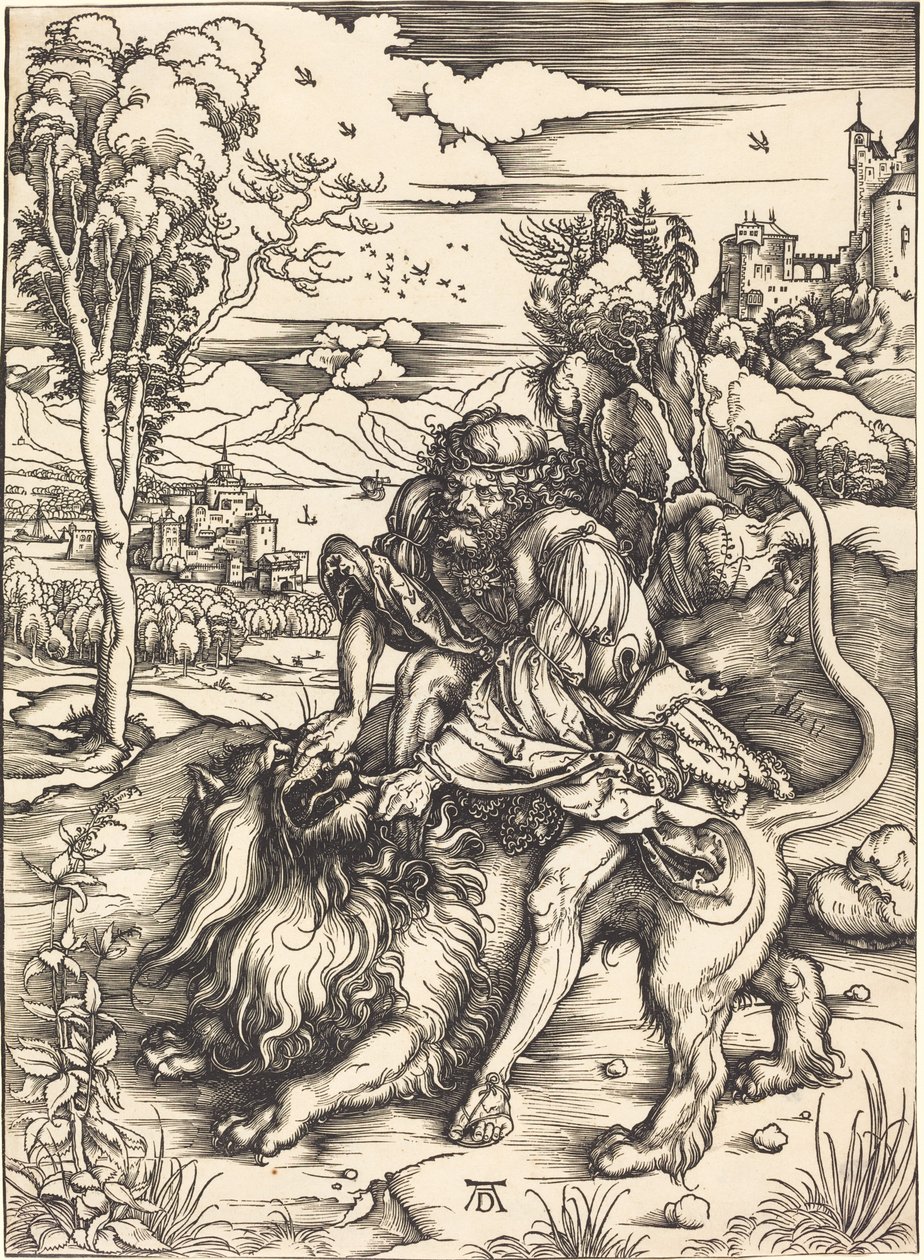 Sansón luchando con el león de Albrecht Dürer