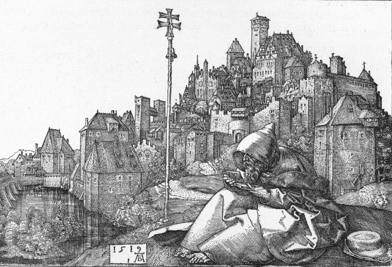 San Antonio leyendo, 1519, 1906 de Albrecht Dürer