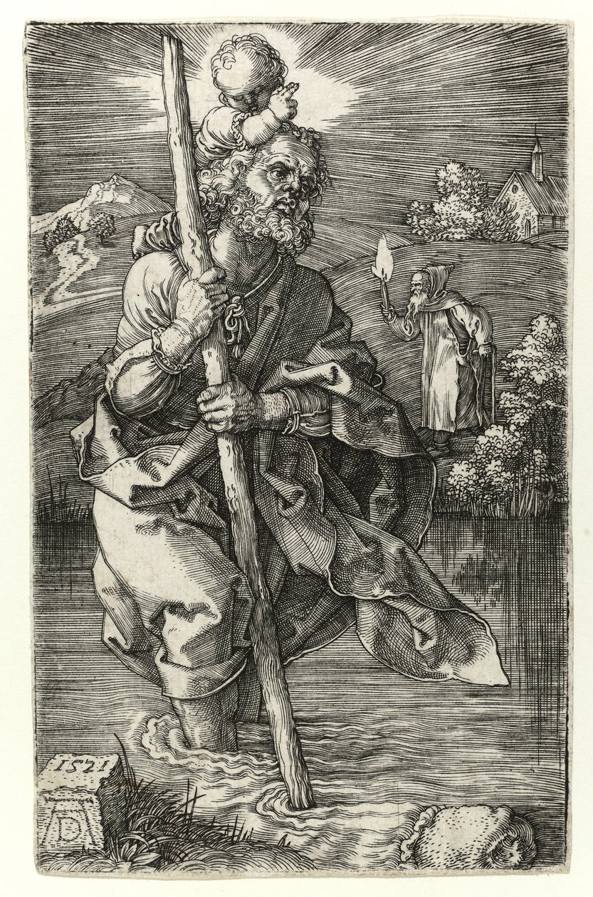 San Cristóbal mirando a la derecha, 1521 de Albrecht Dürer