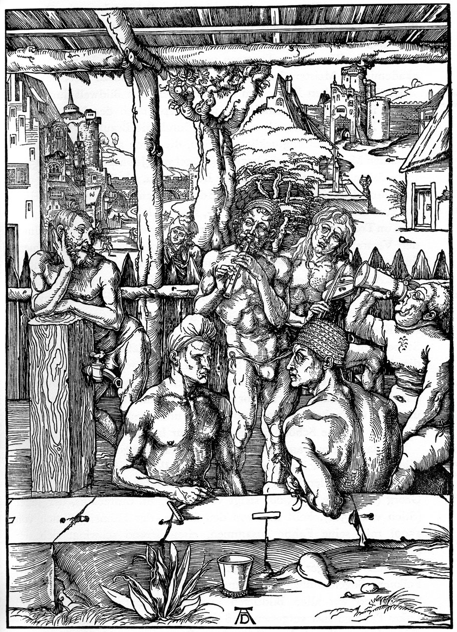El baño de los hombres, 1497-1498, 1936 de Albrecht Dürer