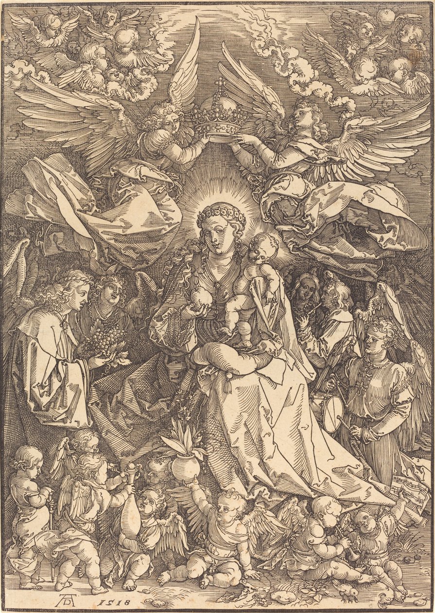 La Virgen rodeada de muchos ángeles de Albrecht Dürer