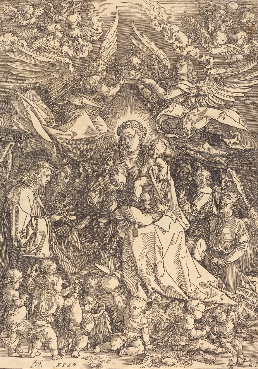 La Virgen rodeada de muchos ángeles de Albrecht Dürer