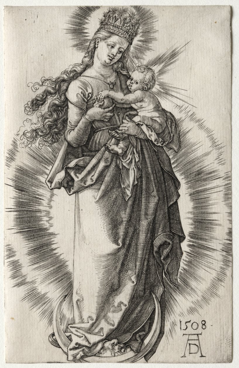 La Virgen con una corona estrellada de Albrecht Dürer