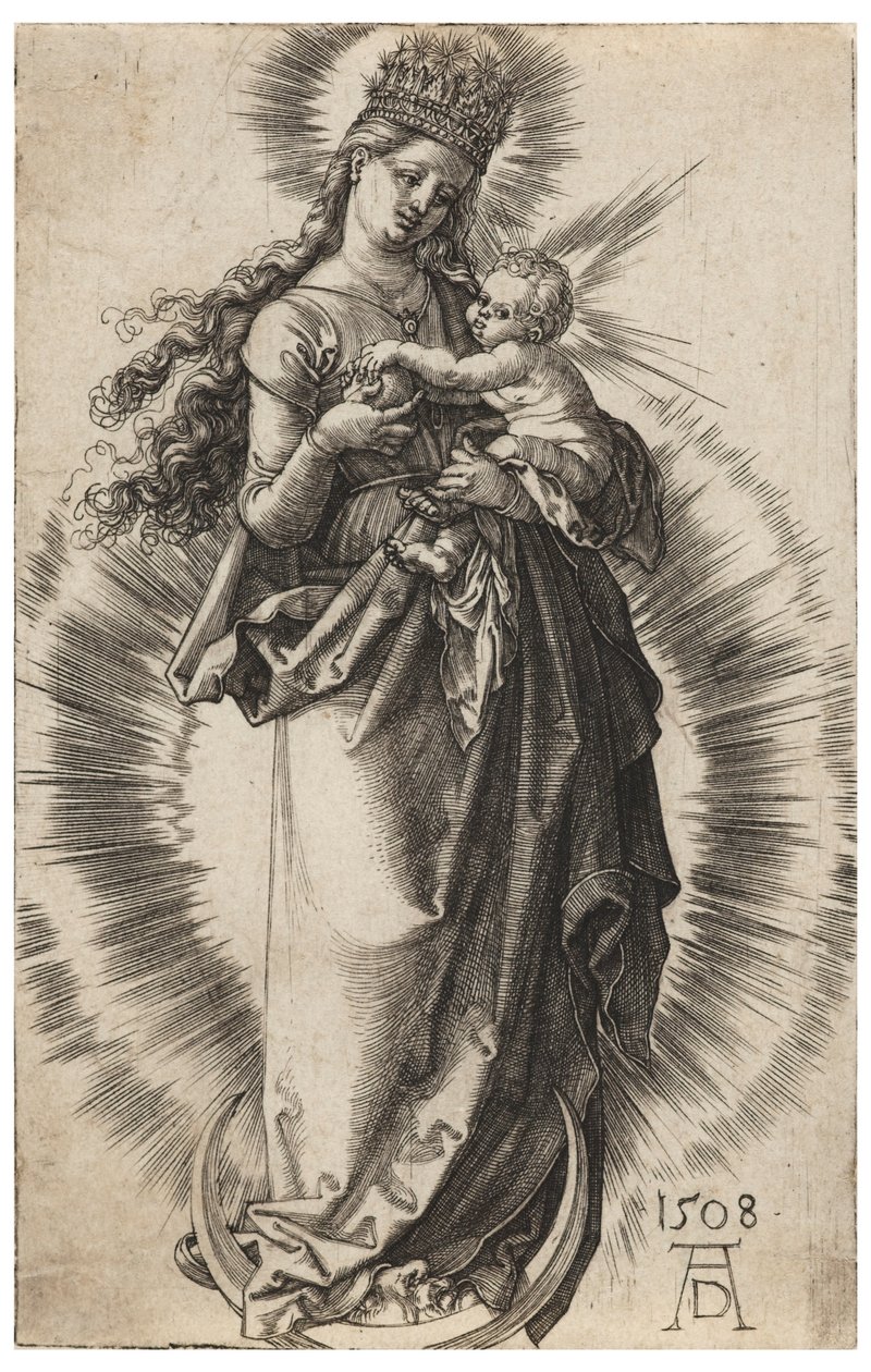 La Virgen con la corona estrellada de Albrecht Dürer