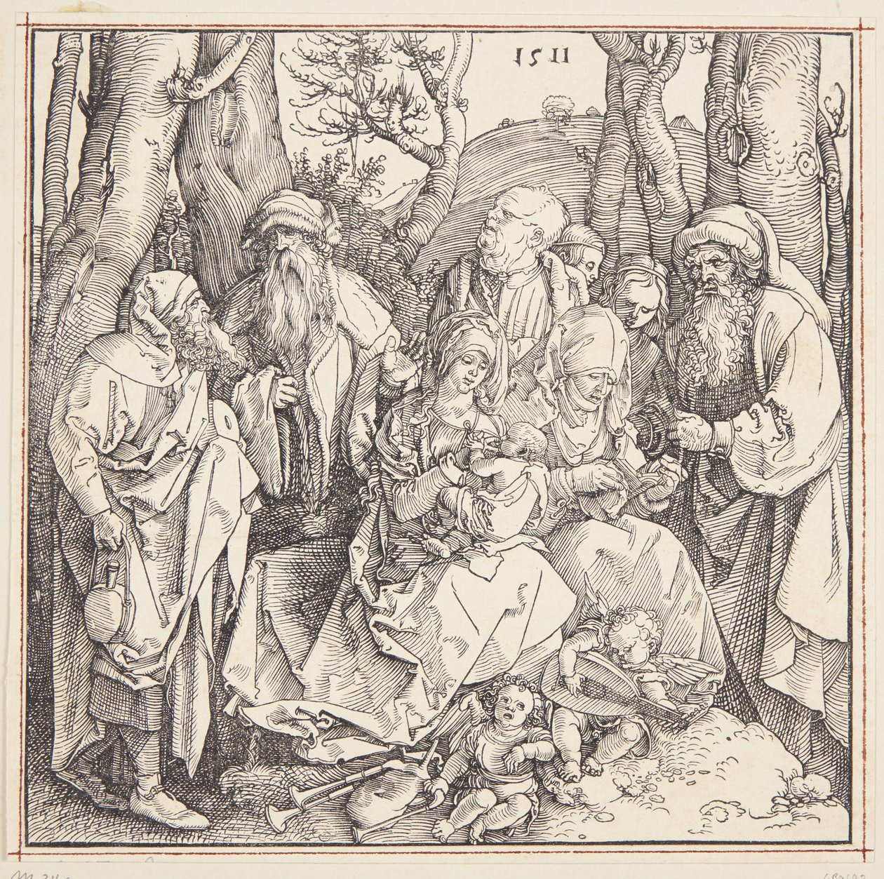 El parentesco sagrado con ángeles de Albrecht Dürer