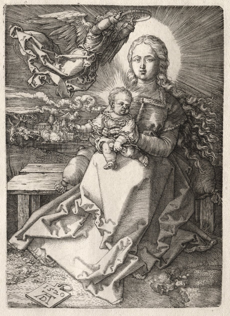 Virgin Crowned by an Angel de Albrecht Dürer