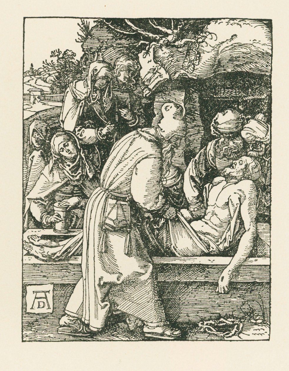 El entierro, c.1509-10 (xilografía) de Albrecht Dürer or Duerer