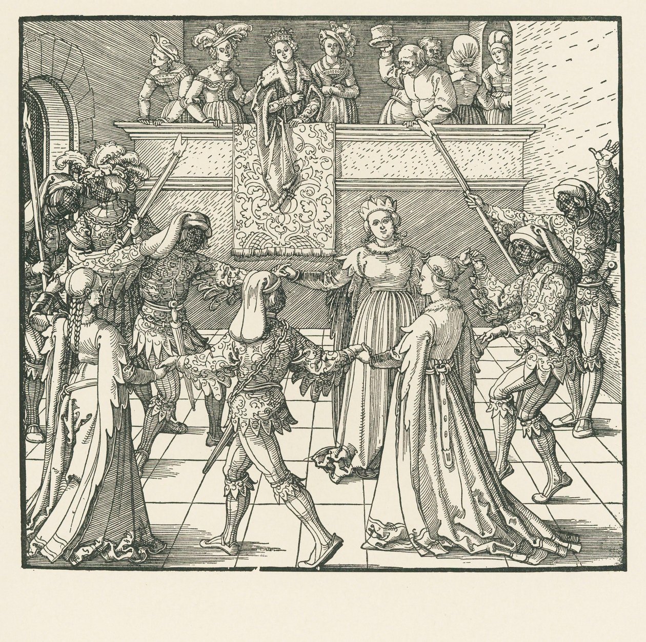 La Mascarada (xilografía) de Albrecht Dürer or Duerer