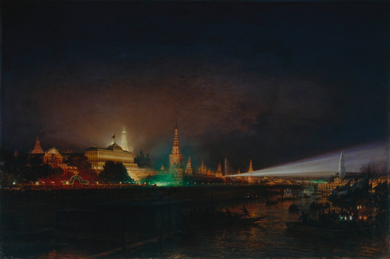 Iluminación del Kremlin de Moscú, 1883 de Aleksei Petrovich Bogolyubov