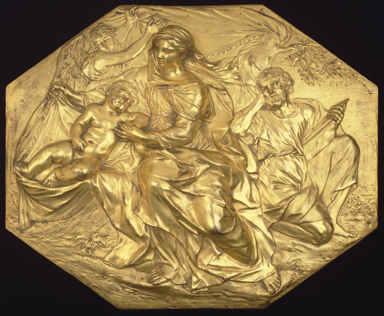 El descanso en la huida a Egipto, relieve, c.1635-40 de Alessandro Algardi