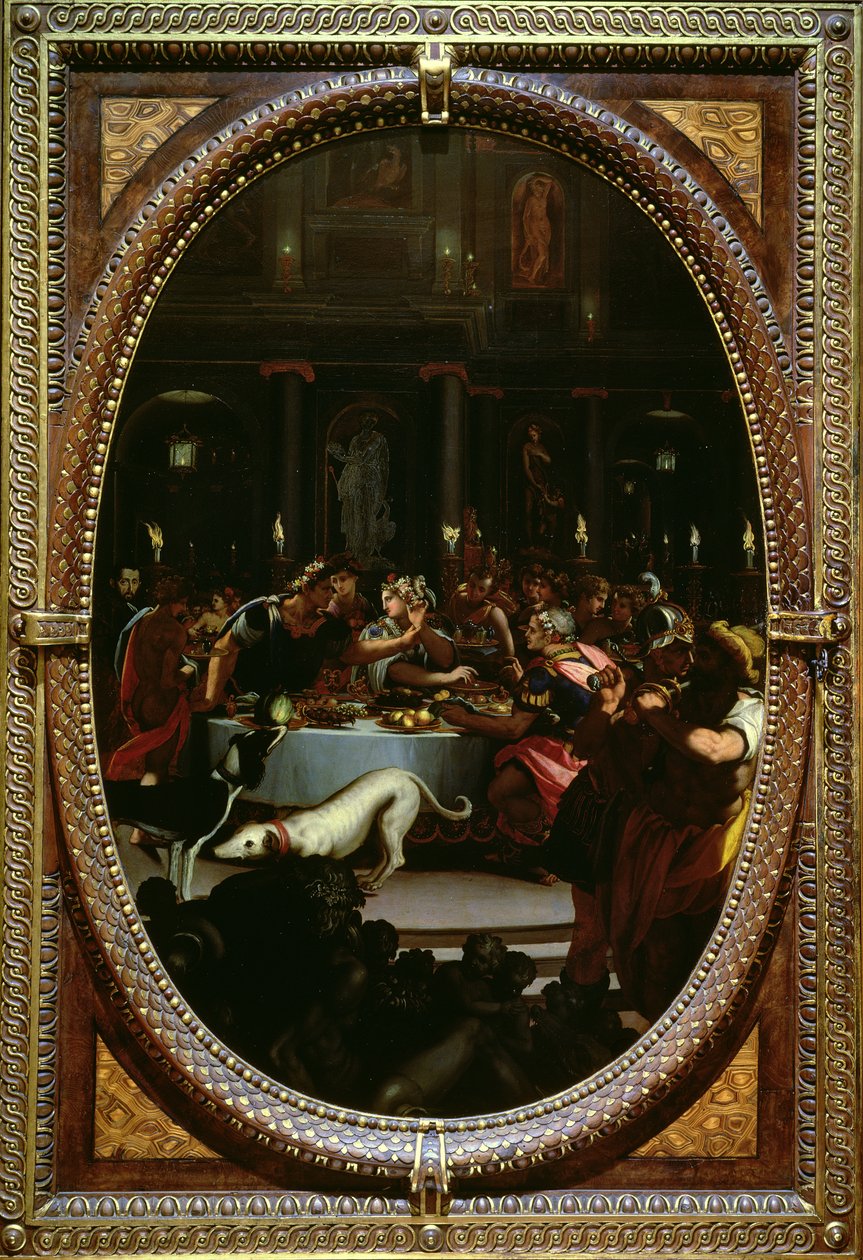 El banquete de Cleopatra, 1572 de Alessandro Allori