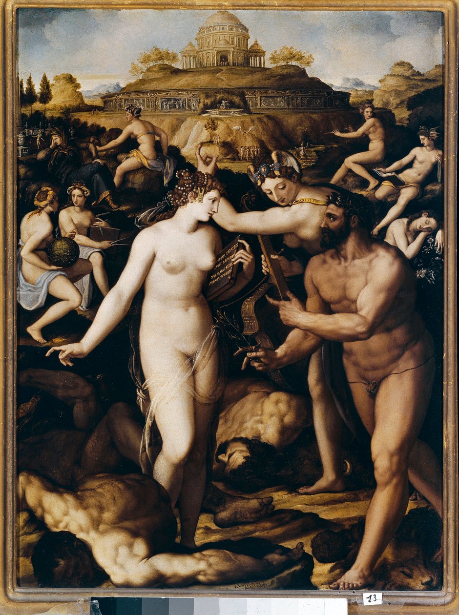 Hércules y las musas de Alessandro Allori