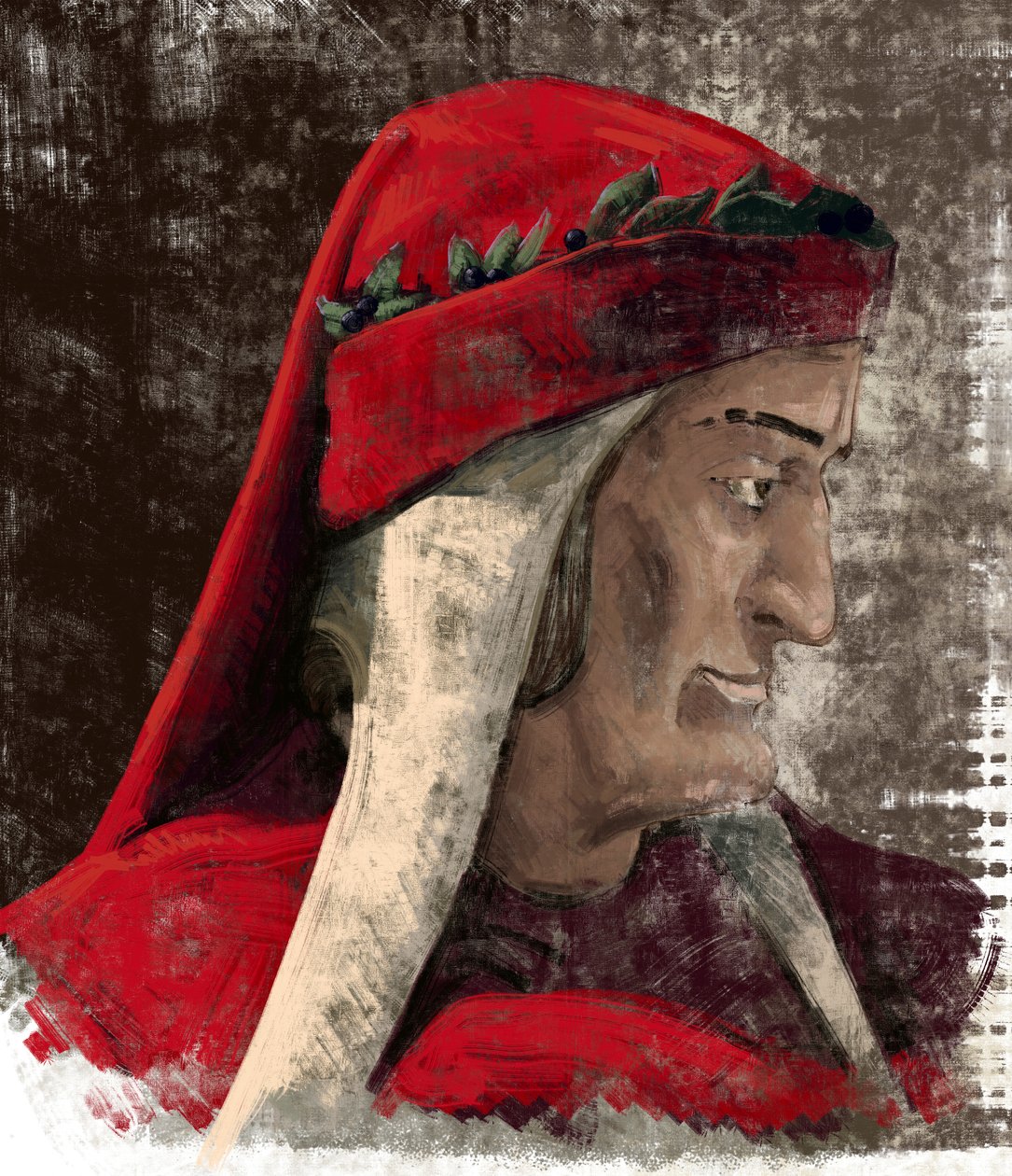 Dante Alighieri (ilustración) de Alessandro Lonati