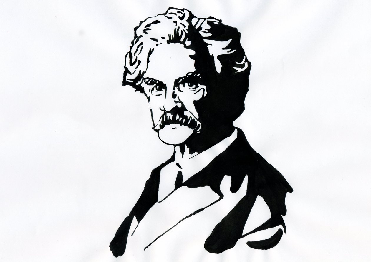 Retrato de Mark Twain (1835-1910) de Alessandro Lonati