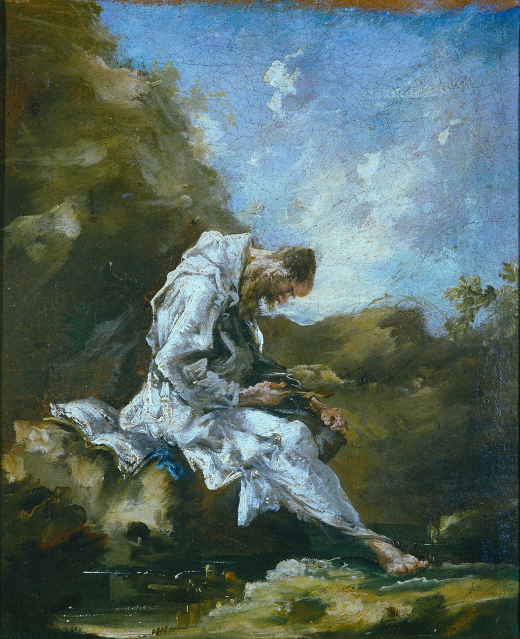 Ermitaño en el desierto de Alessandro Magnasco