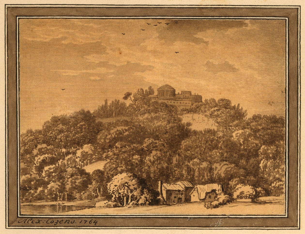 Paisaje con templo, 1764 de Alexander Cozens