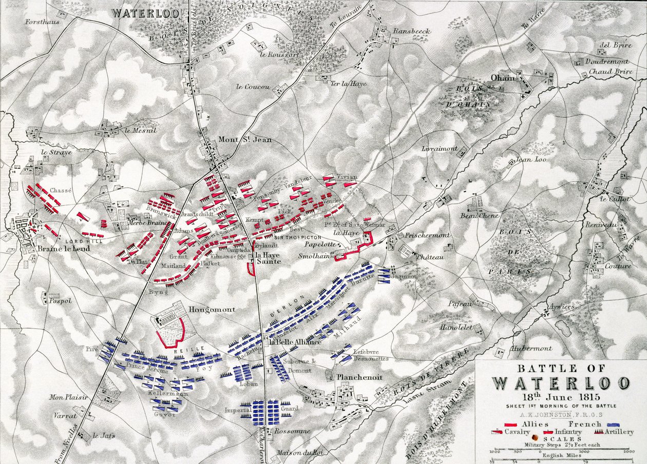 Batalla de Waterloo, 18 de junio de 1815, Hoja 1 de Alexander Keith Johnston