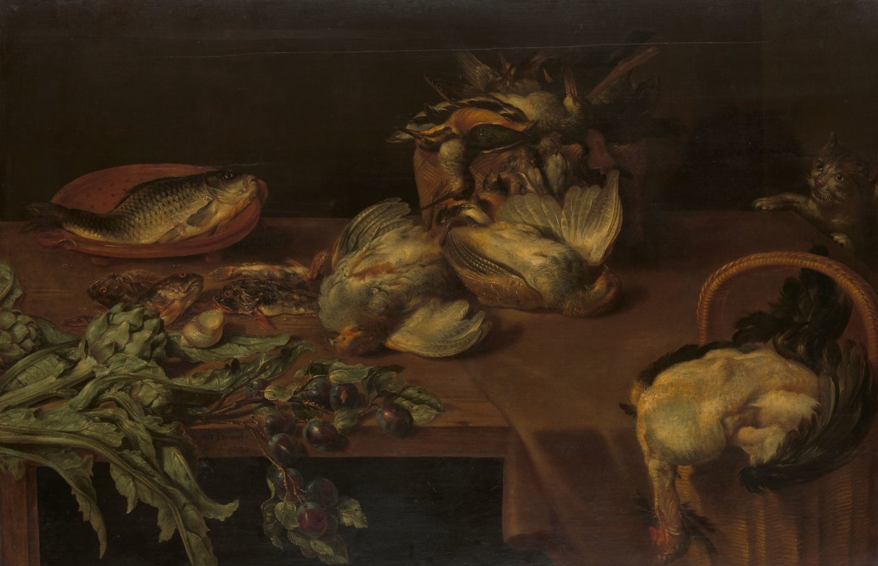 Bodegón con aves de corral de Alexander Adriaenssen