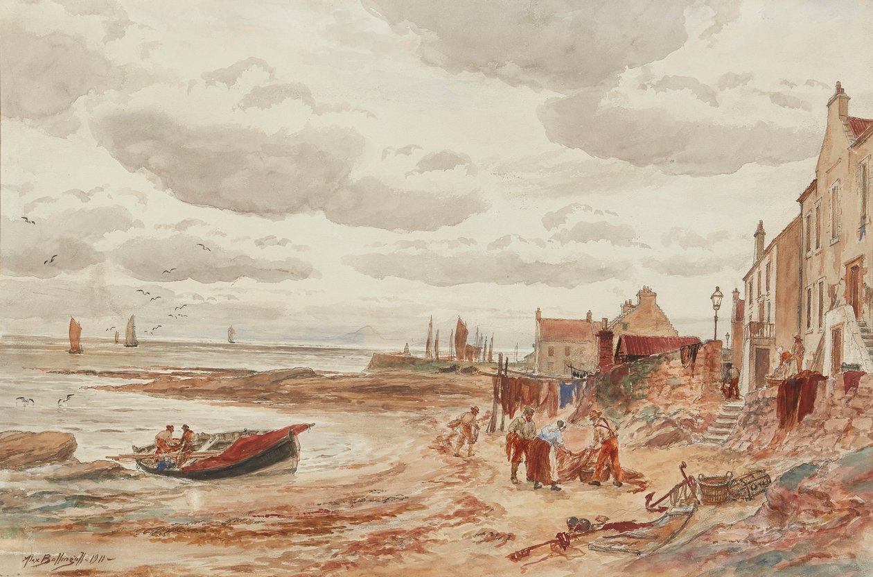 Tarde, Buckhaven ( lápiz y acuarela) de Alexander Ballingall