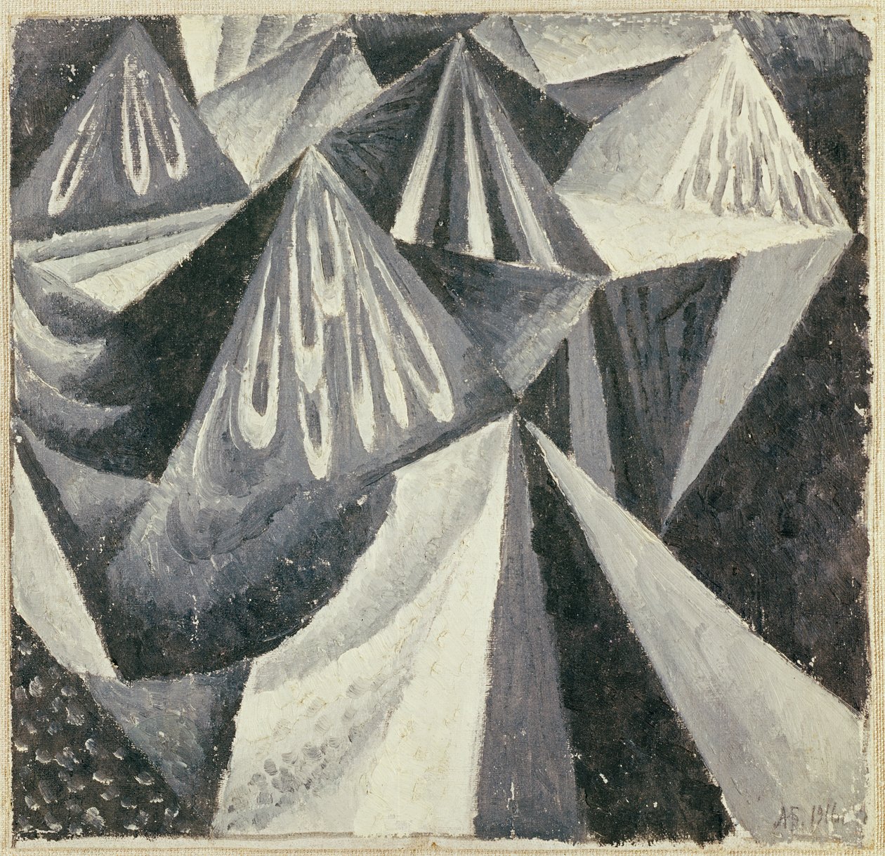 Composición cubo-futurista en gris y blanco, 1916 de Alexander Bogomazov